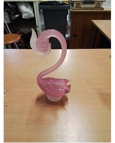 CYGNE VERRE SOUFFLE ROSE