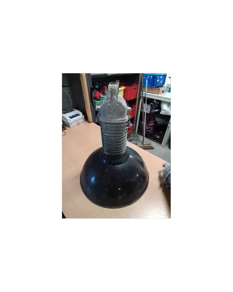 SUSPENSION INDUSTRIEL PHILIPS MÉTAL ÉMAILLÉE NOIR ANNÉES 5065X52 