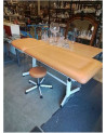 TABLE D’EXAMEN  MÉTAL BLANC ET PU ORANGÉ 