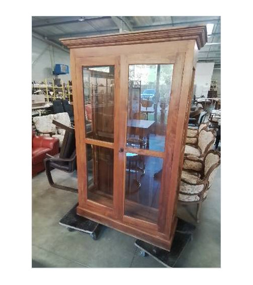 VITRINE TECK 2 PORTES