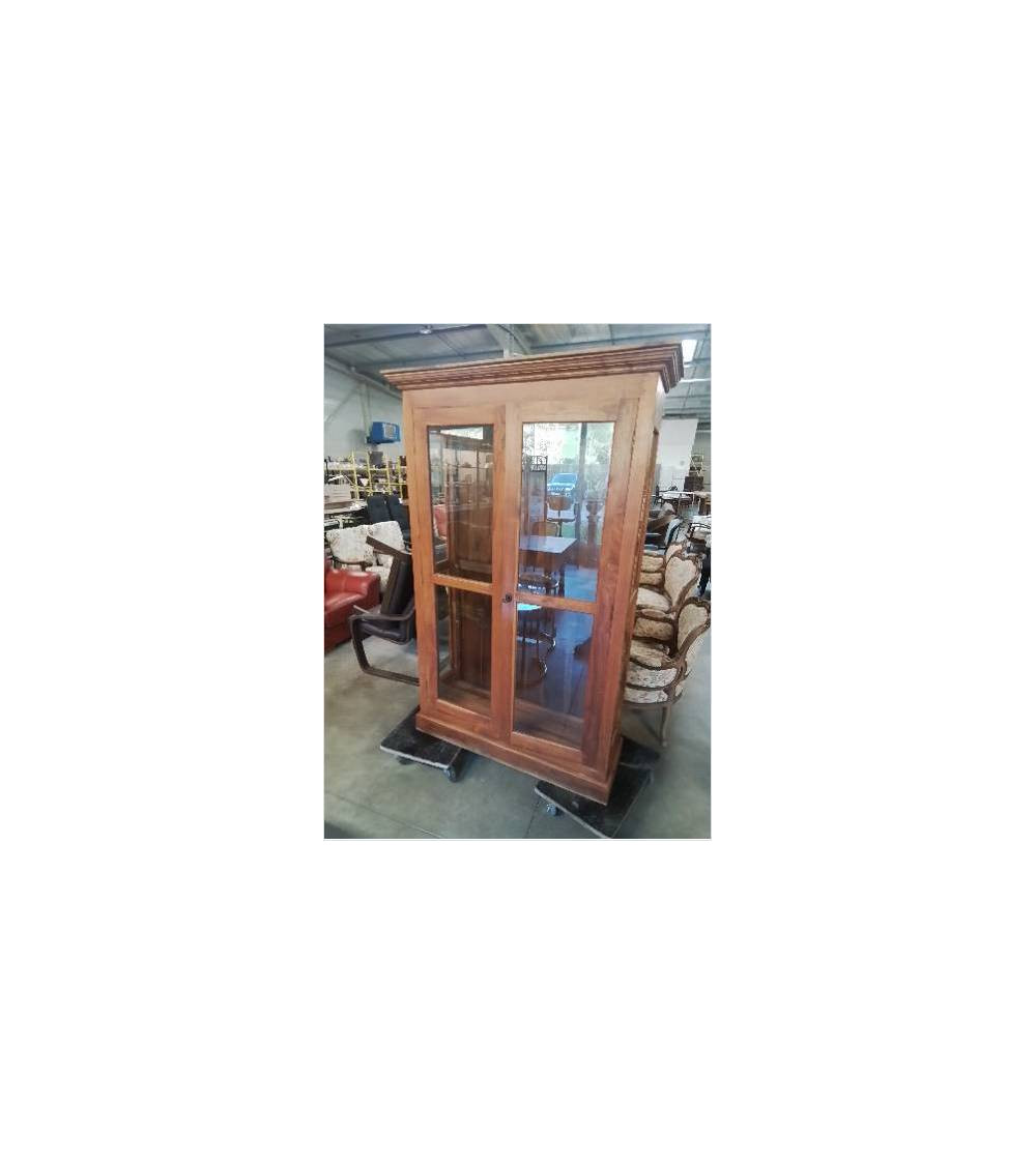 VITRINE TECK 2 PORTES