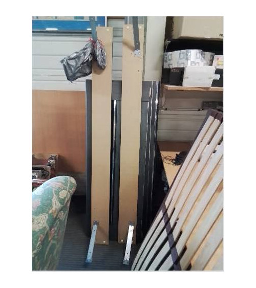 LIT BOIS GRIS 140X190