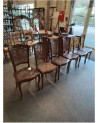 6 CHAISES ASSISE ET DOSSIER CANNÉ STYLE RÉGENCE COQUILLE 