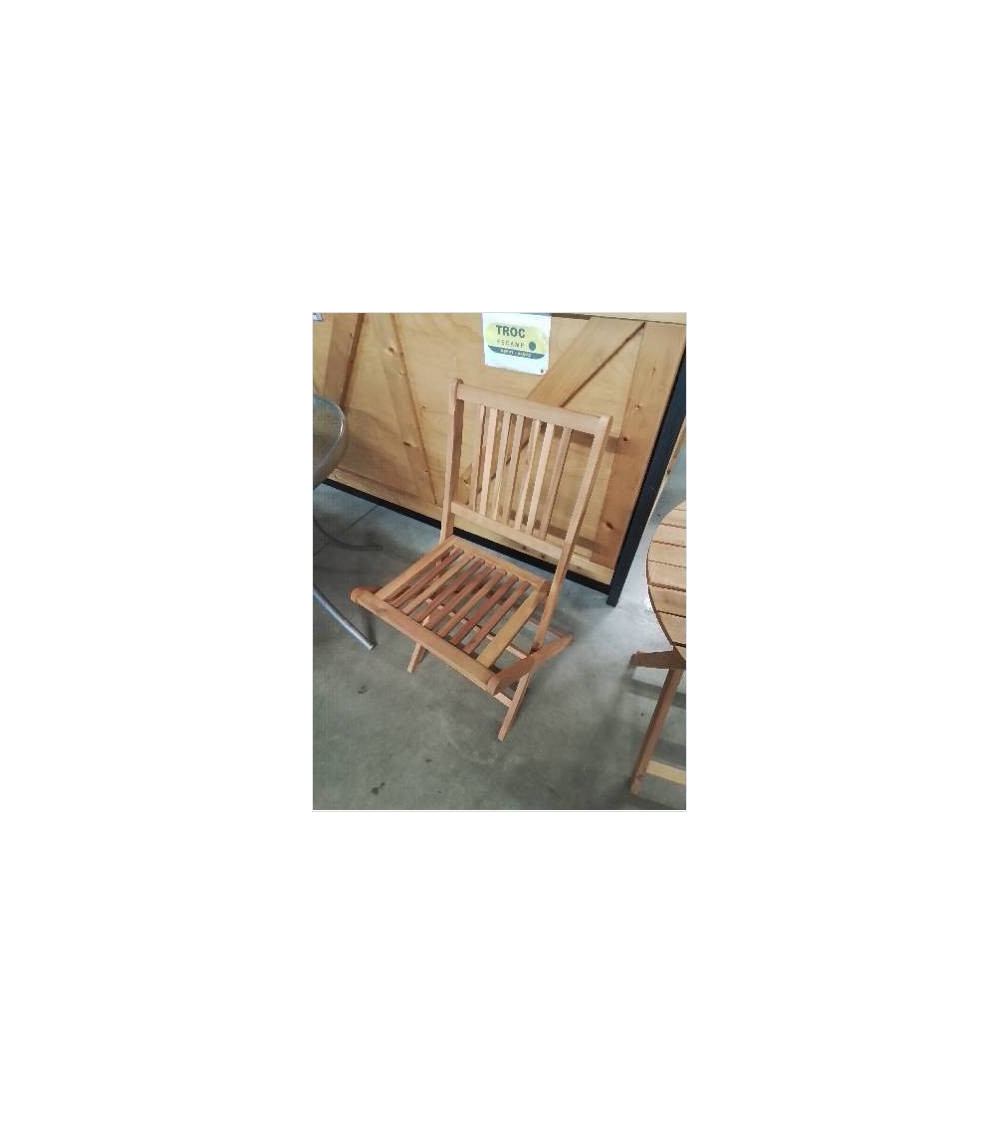 CHAISE DE JARDIN PLIANTE BOIS CLAIR A BARREAUX 