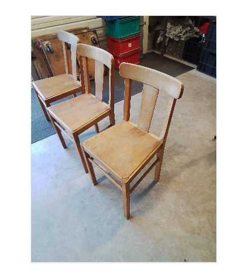 CHAISE BOIS CLAIR ANNÉES 50