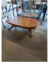 TABLE BASSE OVALE A ENTRETOISE BOIS CLAIR