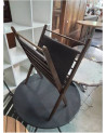 PORTE REVUES PLIANT BOIS ET PU CHOCOLAT ANNÉES 60