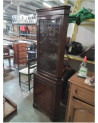 BIBLIOTHÈQUE VITRÉE D’ANGLE 2 PORTES BOIS
