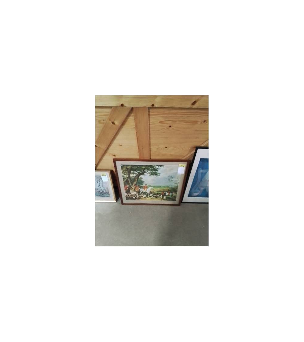 GRAVURE CHASSE A COUR D APRES VERNET
