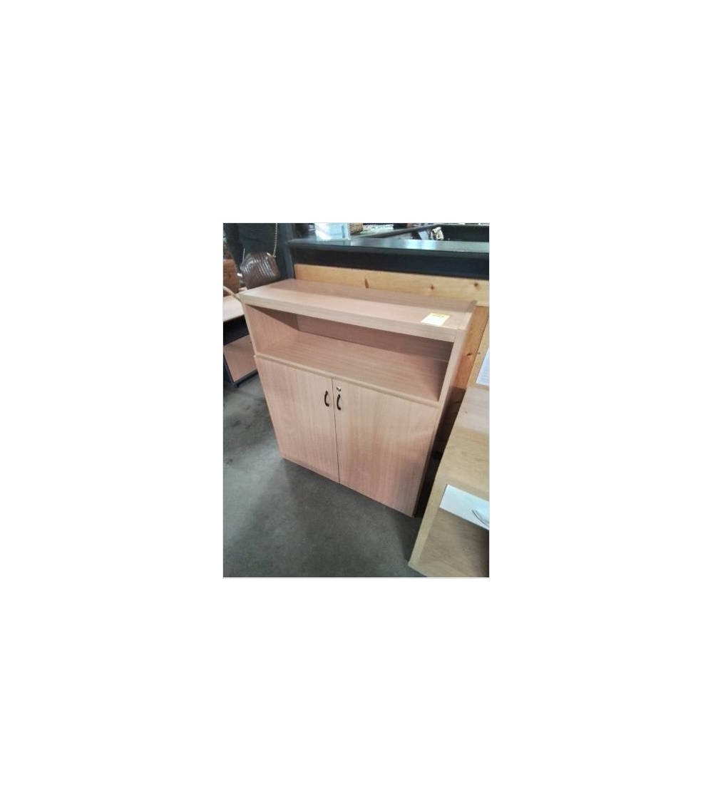MEUBLE BOIS CLAIR 2 PORTES BATTANTES 1 NICHE 