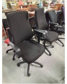 FAUTEUIL DE BUREAU A ROULETTES RÉSINE ET TISSU NOIR DOSSIER RÉGLABLE 
