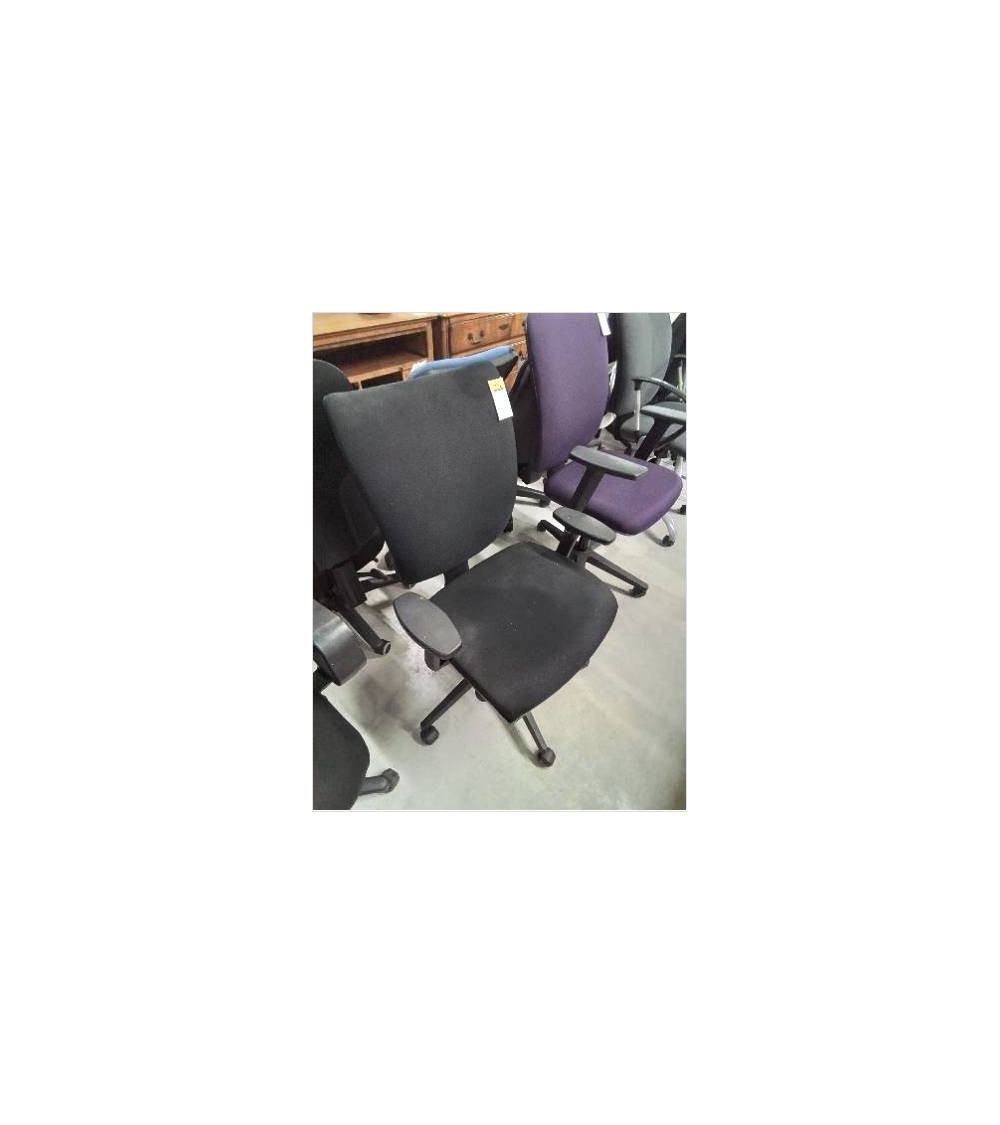 FAUTEUIL DE BUREAU A ROULETTES RÉSINE ET TISSU NOIR