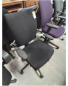 FAUTEUIL DE BUREAU A ROULETTES RÉSINE ET TISSU NOIR