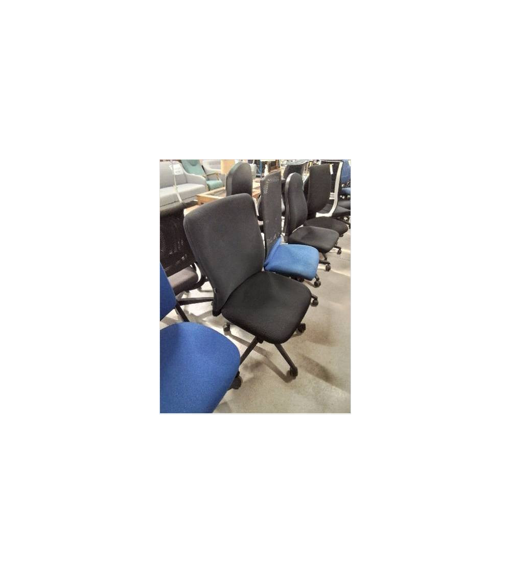 FAUTEUIL DE BUREAU A ROULETTES RÉSINE ET TISSU NOIR