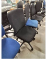 FAUTEUIL DE BUREAU A ROULETTES RÉSINE ET TISSU NOIR