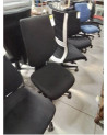 CHAISE DE BUREAU A ROULETTES RÉSINE ET TISSU NOIR 