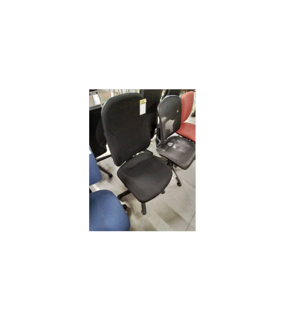 CHAISE DE BUREAU A ROULETTES RÉSINE ET TISSU NOIR 
