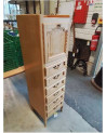 MEUBLE SECRÉTAIRE BOIS CLAIR MOULURÉ 6 TIROIRS 1 PORTE STYLE RÉGENCE 