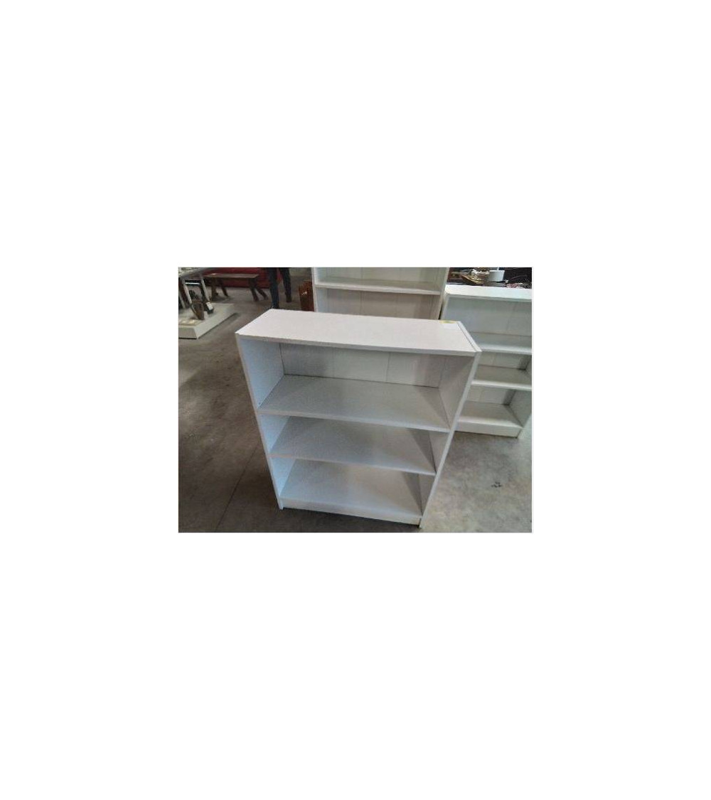 BIBLIOTHÈQUE BOIS BLANC 3 TABLETTES EN L’ÉTAT 