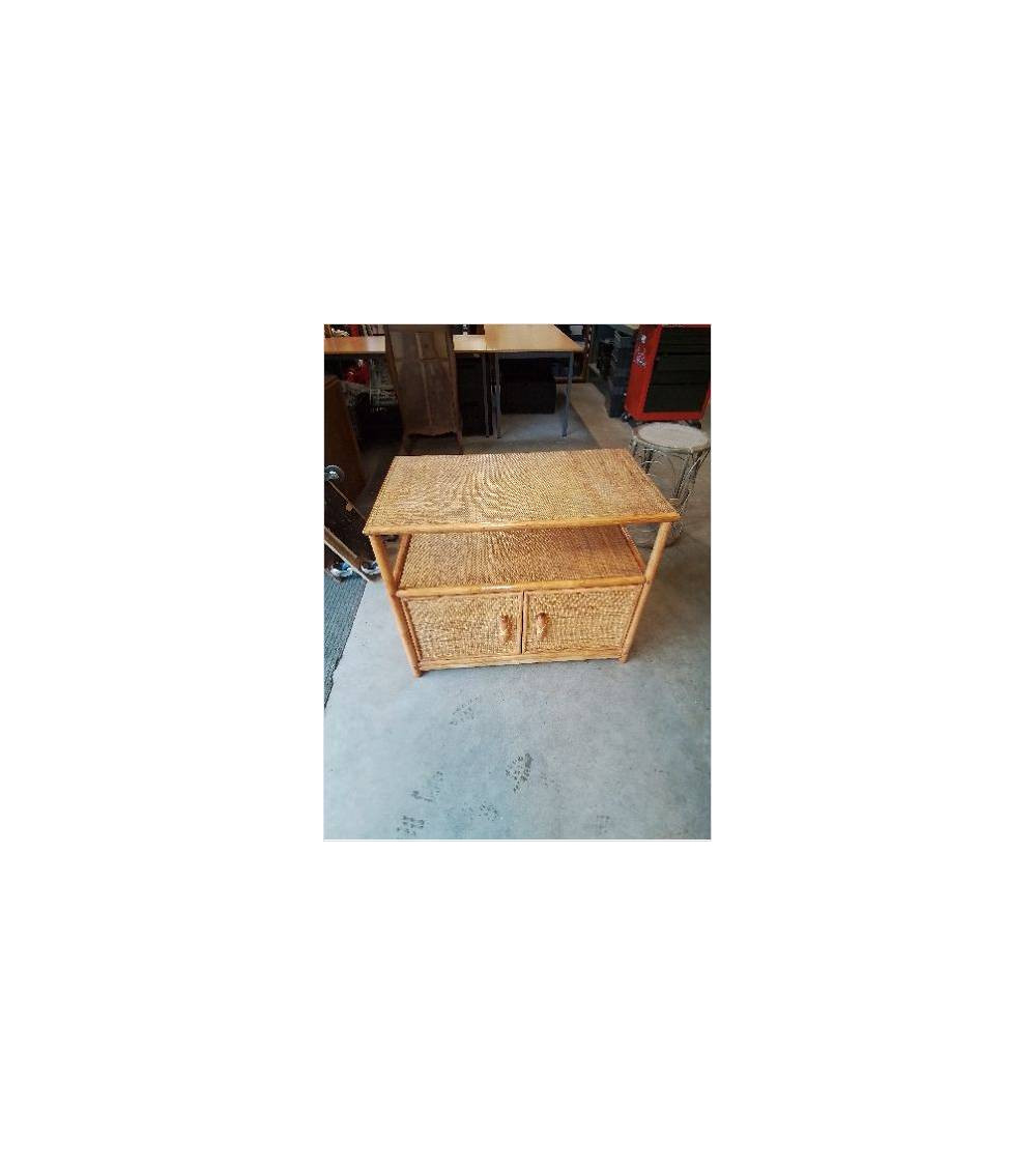 BUFFET ROTIN ET VANNERIE 2 PORTES 1 NICHE 
