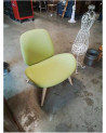 FAUTEUIL LOUGE PU VERT PIEDS BOIS CLAIR NOWYSTYL