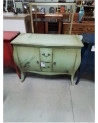 COMMODE STYLE RÉGENCE ACAJOU LAQUE  VERT CLAIR  2 PORTES 2 TIROIRS PLATEAU MDF B 003