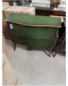 COMMODE GALBÉE STYLE REGENCE ACAJOU LAQUE  VERT 2 TIROIRS PLATEAU MDF B 009