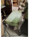 TABLE BASSE STYLE RÉGENCE ACAJOU LAQUE VERT   2 TIROIRS PLATEAU MDF B 020
