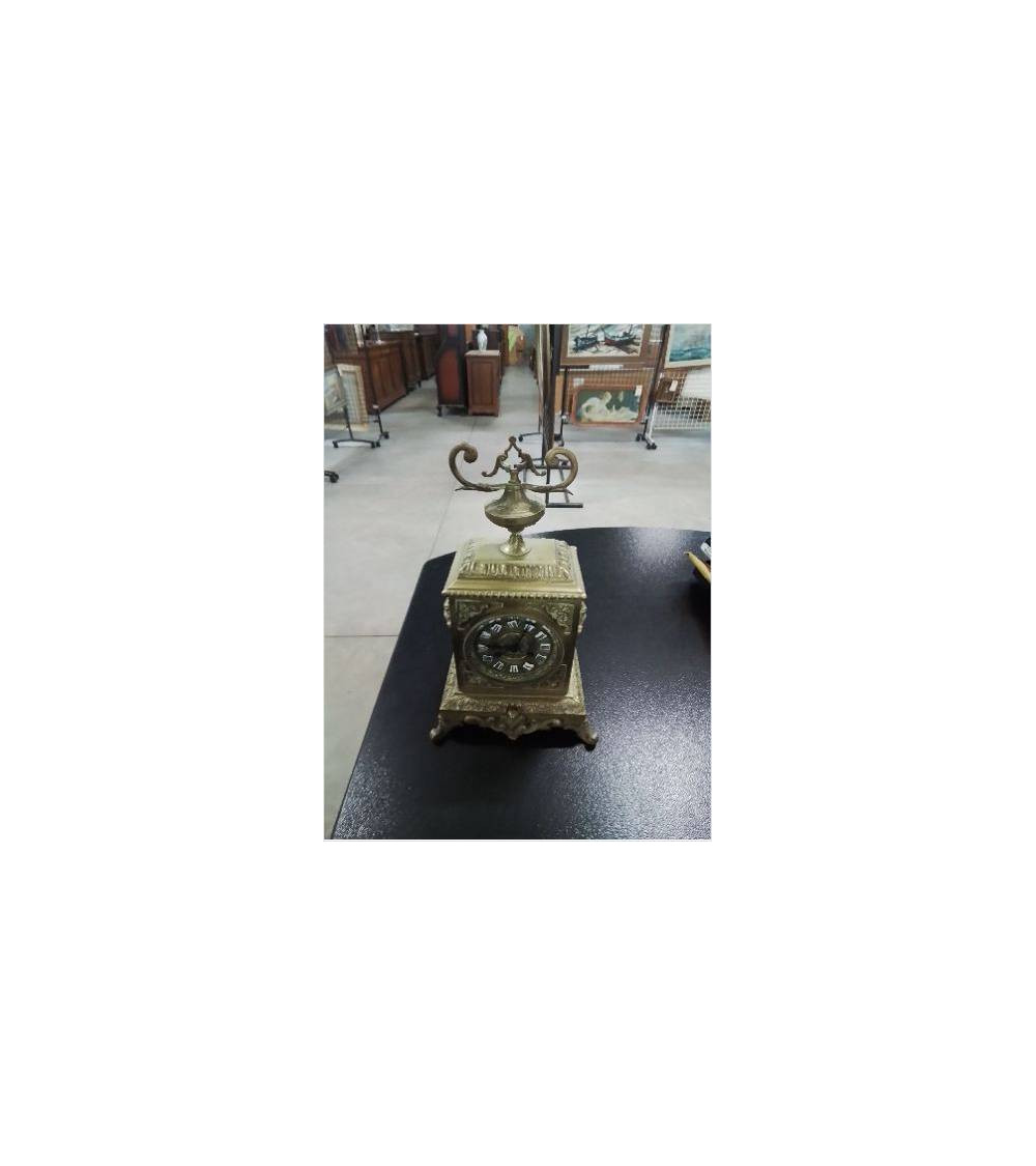 PENDULE  BRONZE AUX MASCARONS  MARTI & CIE XIXE EN L ETAT 
