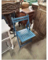 CHAISE PLIANTE BOIS BLEU AJOURÉ 