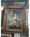 HUILE SUR TOILE LE NETTOYAGE DES CUIVRES MAURICE LOUIS MONNOT - 1869 1937 -