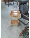 CONSOLE BOIS A COLONNES ET  GALERIE 2 PLATEAUX 1 TIROIR 