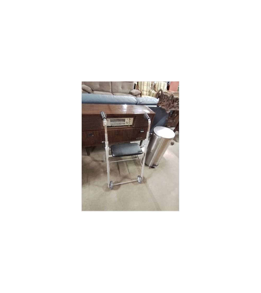 DEHAMBULATEUR 2 ROUES MÉTAL GRIS PLATEAU PU BNOR