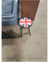 TABOURET MÉTAL ASSISE DRAPEAU BRITANNIQUE PU