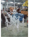 LUSTRE 6 FEUX RESINE A PAMPILLES ET PENDELOQUES 