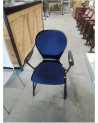 FAUTEUIL DE BUREAU LEHNE MARTIN STOLL ASSISE ET DOSSIER TISSU BLEU PIÈTEMENT MÉTAL NOIR