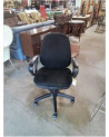 FAUTEUIL DE BUREAU A ROULETTES REGLABLE EN HAUTEUR ET PROFONDEUR  ASSISE ET DOSSIER TISSU NOIR