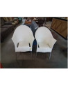 PAIRE DE FAUTEUILS LORD YO ATLANTIDE COLLECTION PHILIPPE STARCK EDITION DRIADE COQUE RÉSINE ECRUE PI