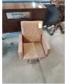 FAUTEUIL ENFANT ANNÉES 60 SKAI CHOCOLAT PIEDS BOIS