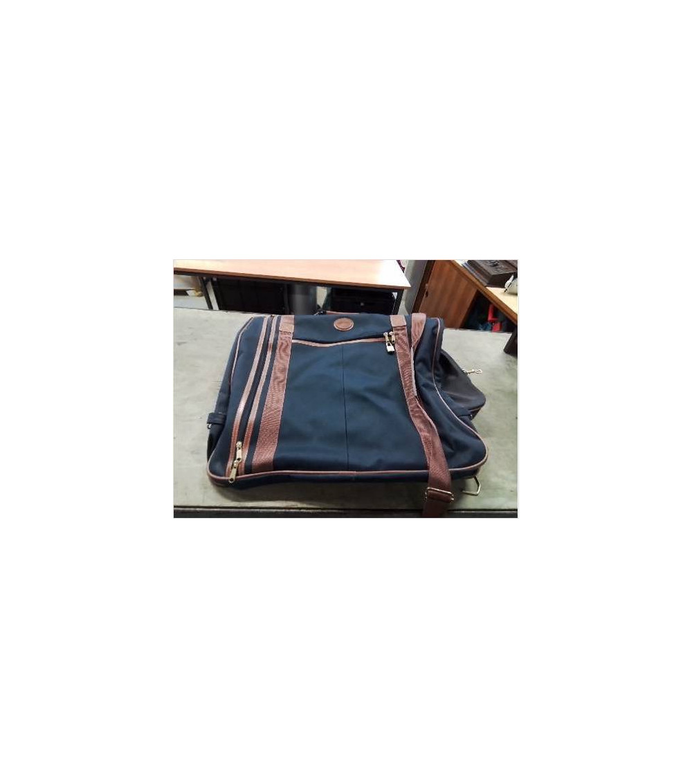 BAGAGE TOILE BLEU MARINE ET CUIR