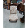 CHAUFFEUSE NAPOLÉON III TISSU BEIGE FLEURI