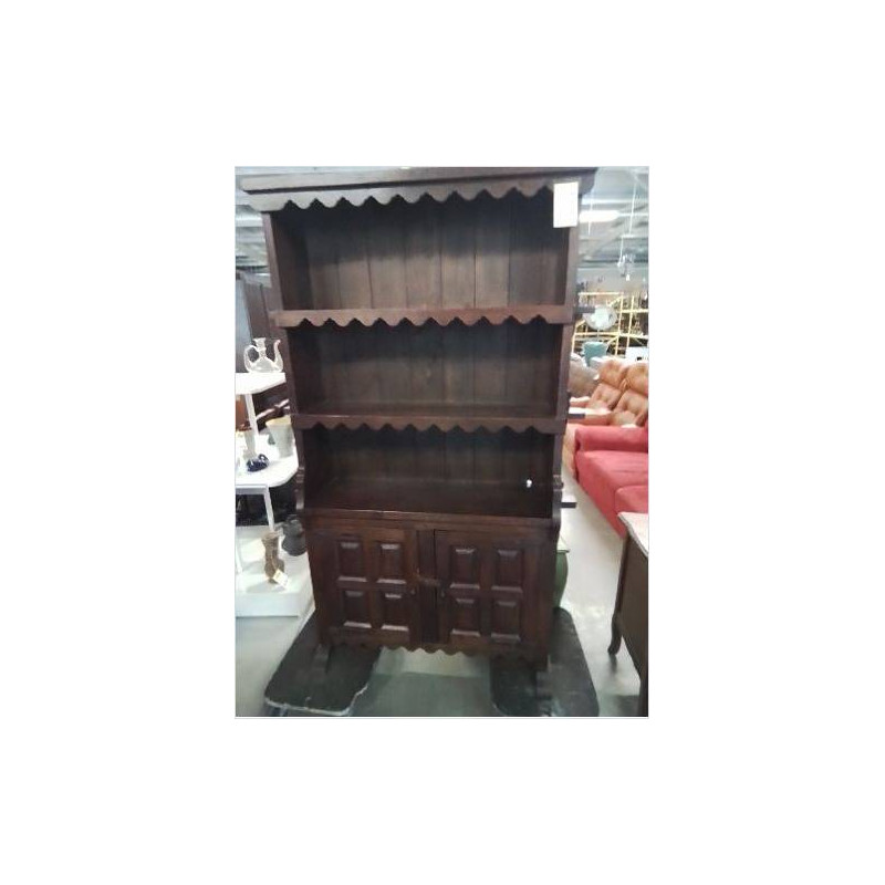 BUFFET BOIS MOULURE  2 PORTES 3 ÉTAGÈRES