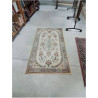 TAPIS BEIGE AUX FLEURS ROUGE 86X157