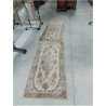 TAPIS BEIGE BLEU AUX FLEURS ROUGE 70X140