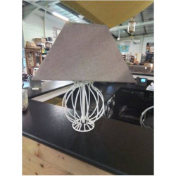 LAMPE CAGE MÉTAL BLANC AJ...