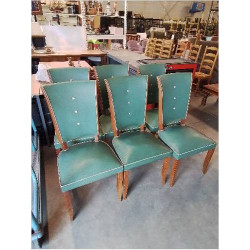 6 CHAISES BOIS ASSISE ET...