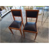 PAIRE DE CHAISES BOIS CLAIR ASSISE ET PU BLEU MARINE 