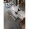 DOSSIER DE PLAGE PLIANT METAL CHROMÉ ET TISSU BLANC