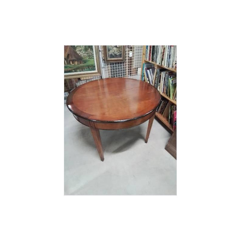 TABLE RONDE  STYLE DIRECTOIRE 110X75CM AVEC 2 RALLONGES DE 38CM