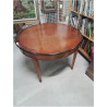TABLE RONDE  STYLE DIRECTOIRE 110X75CM AVEC 2 RALLONGES DE 38CM